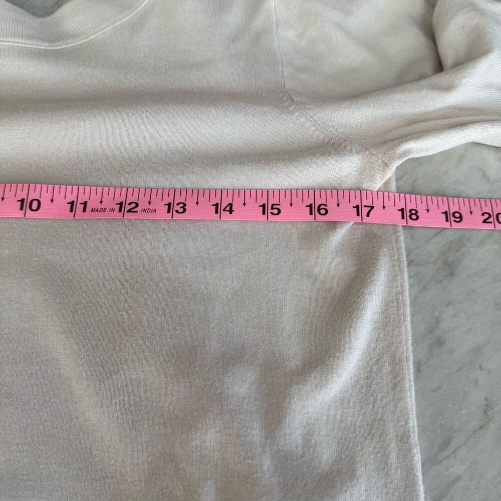 J. Crew 100% cotton beige back tie sweater size M - Picture 6 of 7